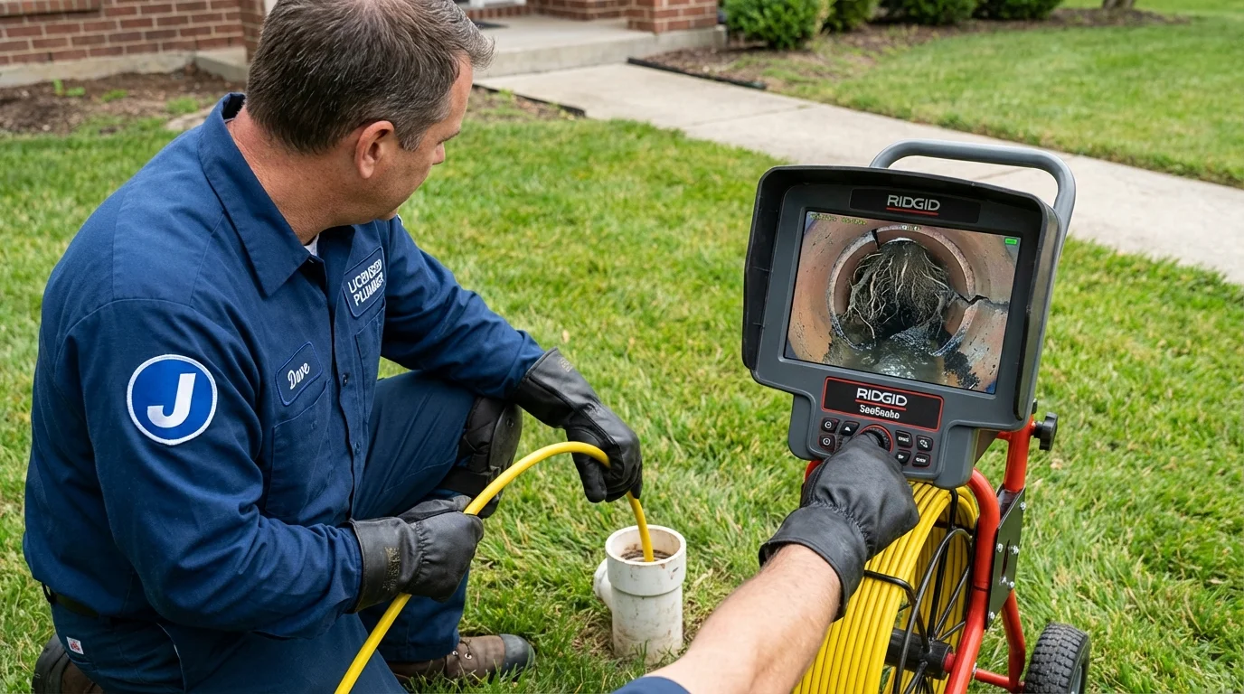 Sewer camera inspection being performed by Johns Plumbing LLC in Pine Bluff